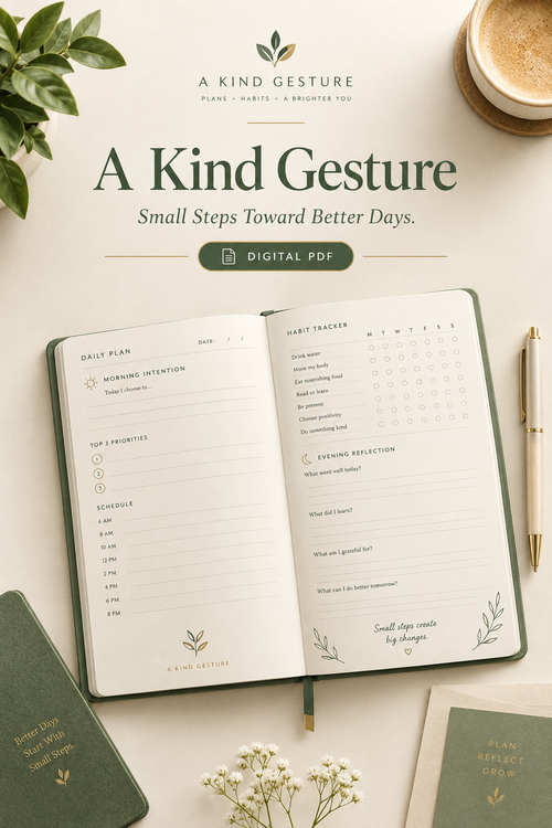 A Kind Gesture digital PDF workbook cover — Small Steps Toward Better Days