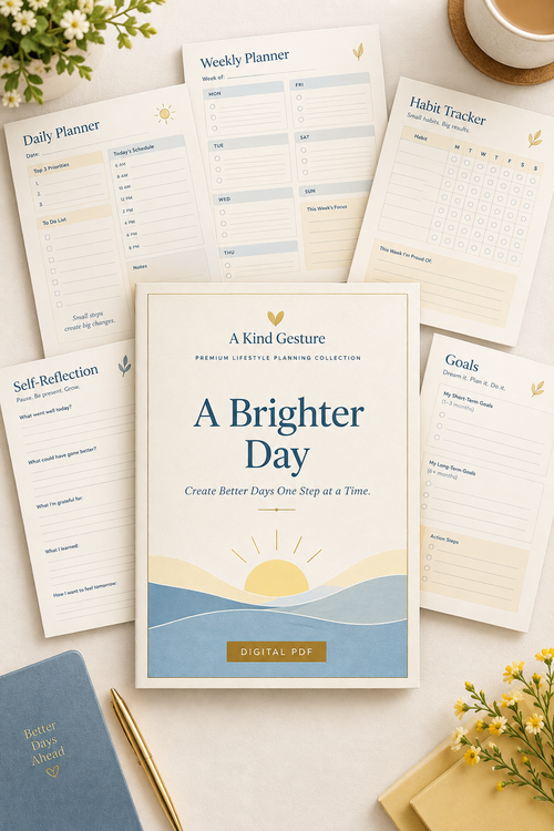 A Brighter Day digital PDF workbook cover — Create Better Days One Step at a Time