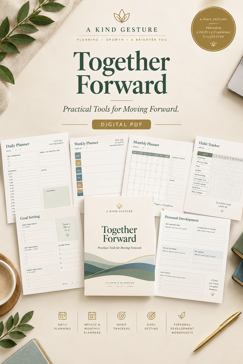 Together Forward digital PDF workbook cover — Practical Tools for Moving Forward