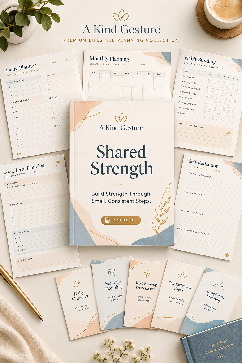 Shared Strength digital PDF workbook cover — Build Strength Through Small, Consistent Steps